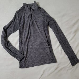 Grey Pullover Half Zip Athletic Longsleeve